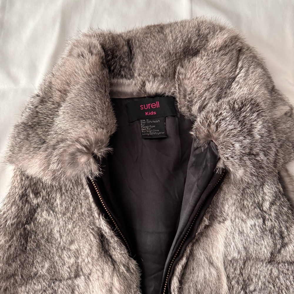 Surell Kids Rabbit Fur Vest - Picture 4 of 6